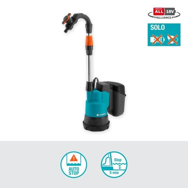GARDENA Pump för regnvattenuppsamlare 2000/2 18V P4A utan batteri