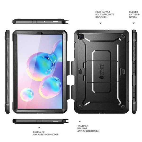 Coque - SUPCASE - Unicorn Beetle Pro - Galaxy Tab S6 Lite 10.4 - Förstärkt skydd - Svart