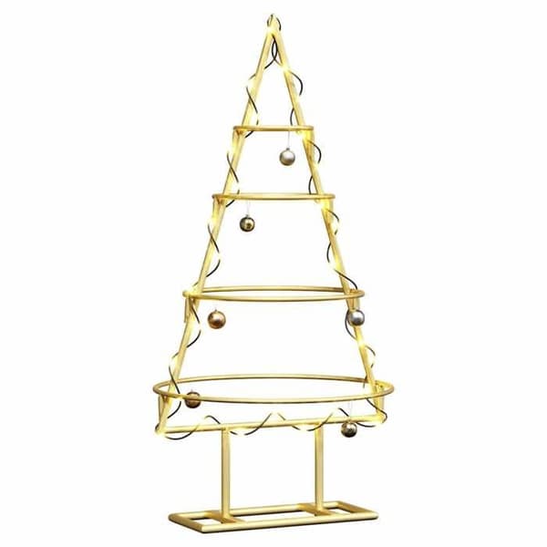 vidaXL Julgran i metall Guld 60 cm Pulverlackerad stål 42019151
