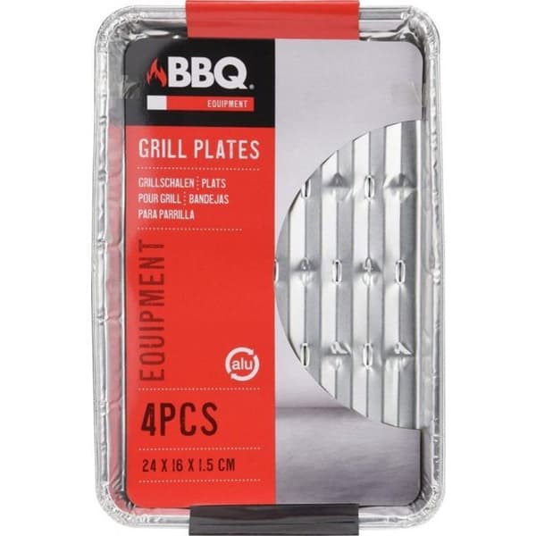 4 VASSOI GRILL BBQ I ALUMINIUM 24X16CM