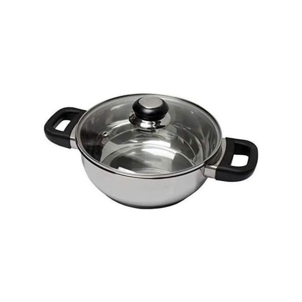 BAUMALU 331974 Gryta 24 cm rostfritt stål + glaslock Saphir bakelit