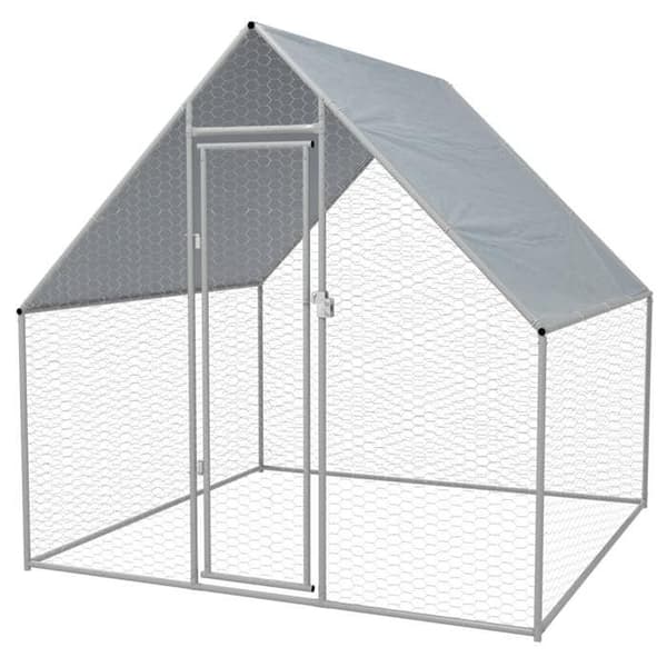 vidaXL utomhus kycklingbur galvaniserat stål 2 x 2 x 1,92 m
