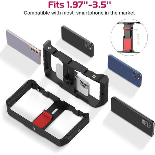 Smartphone Stabiliser - ULANZI - U-Rig Pro - Fluid Video - 3 Skofästen - Kompatibel med iPhone