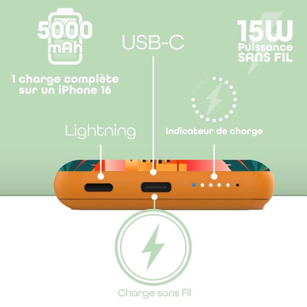 Nödbatteri - T'NB - MARRAKECH EXCLUSIV - 5000 mAh - MagSafe 15W - USB-C 20W