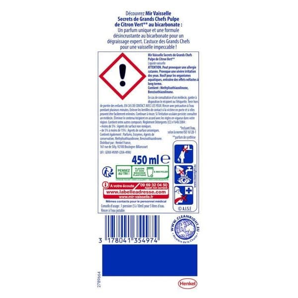 Diskmedel Hemligheter från Stora Kockar Lime – Flytande Diskmedel för Händer (450mL)