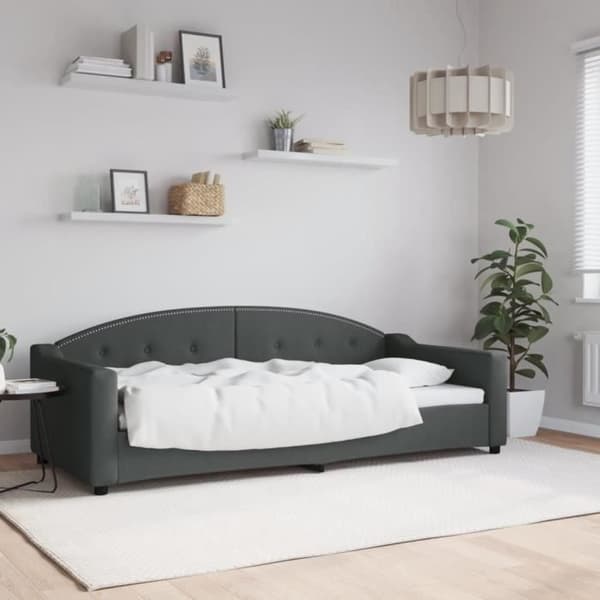 vidaXL Sängsoffa mörkgrå 90x200 cm tyg 354184