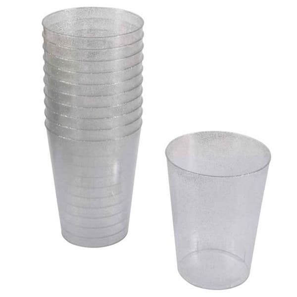 Plastglas - Glitter - 20-pack - 20 cl - Silver