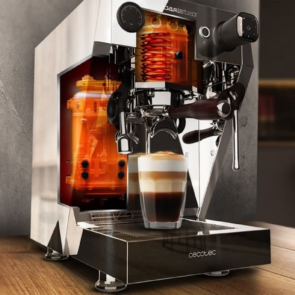 Cecotec Professionell Espressomaskin Barista Baristeo Brava. Förinfusionssystem för optimal extraktion.