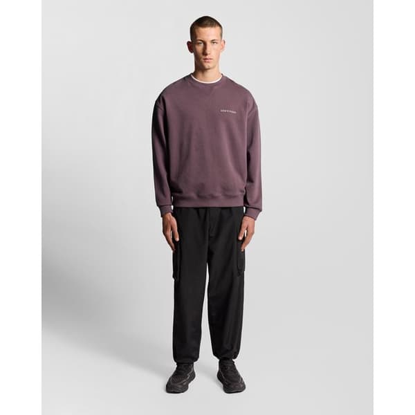 Lyle & Scott sweatshirt med rund hals och borstat tryck
