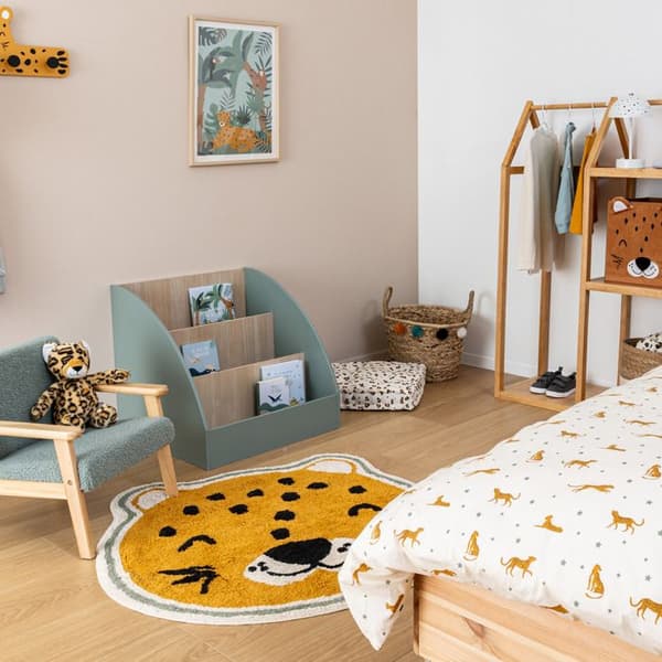 Barnmatta leopard Kori gul ockra D90cm - Atmosphera Inredningsdesigner