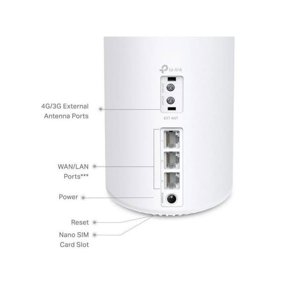 TP-Link Deco X10-4G Router Mesh WiFi 6 Dubbla band 4G LTE Vit System 190m²