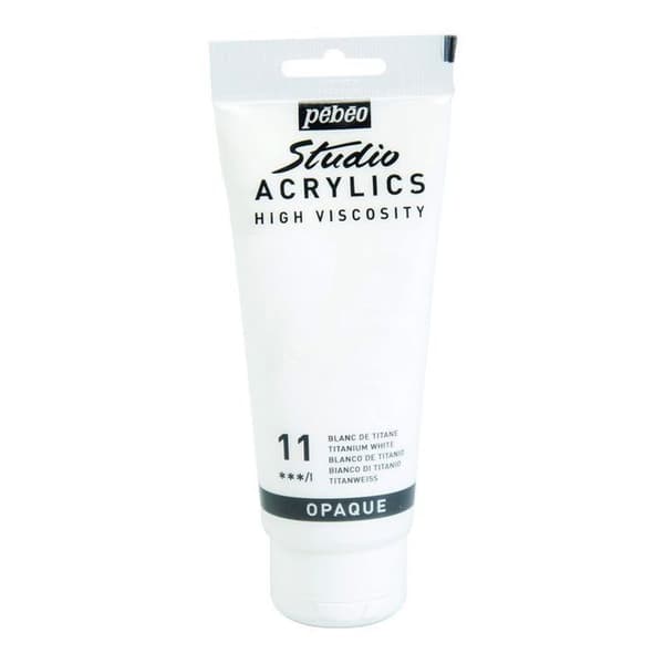 Akrylfärg - Pébéo - Studio - Titanvit - 100 ml - Satin
