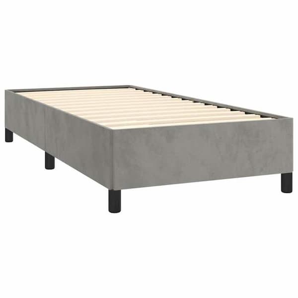 vidaXL Sängram ljusgrå 100x203 cm sammet 347351