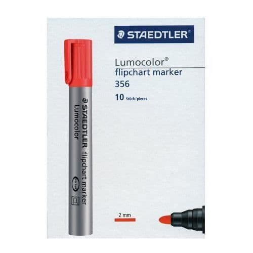 Permanent marker - STAEDTLER - Flipchart Marker - Spetsig spets - Röd bläck - 10-pack