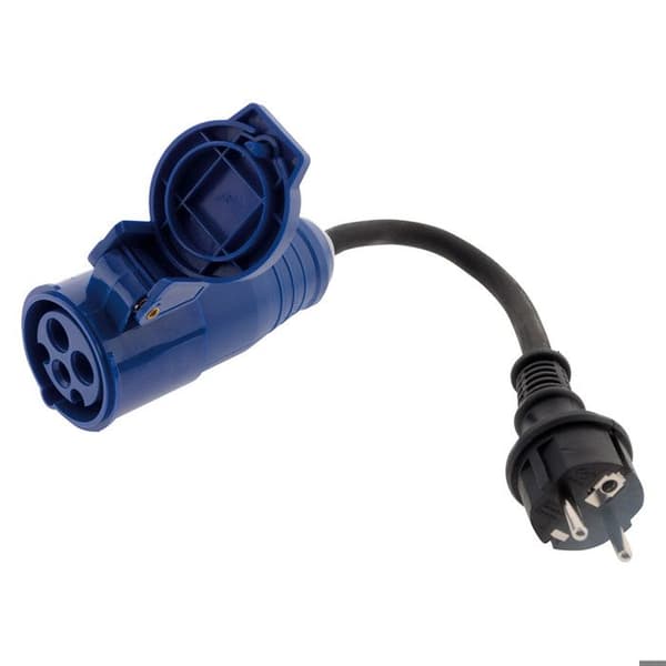 Adaptator husvagn hon CEE17 till hane 16A - Blå - Zenitech
