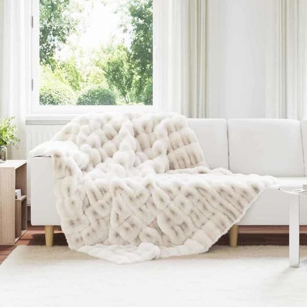 vidaXL Antiskidande fäll i konstpäls Olite 4 st Vit 42021846