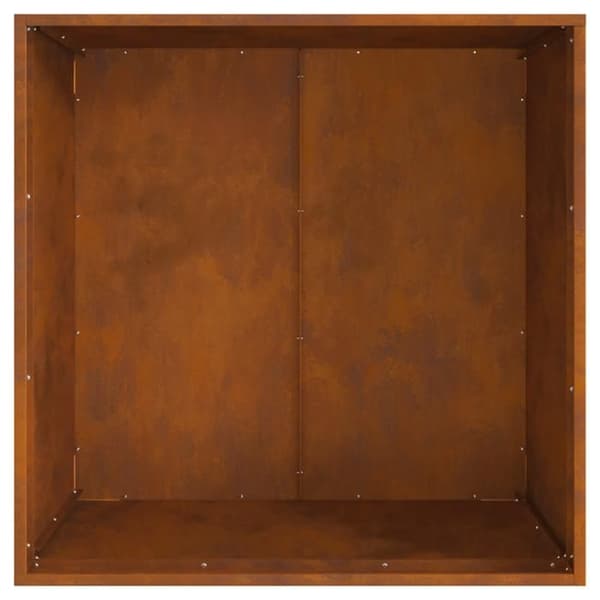 Fyrkantig hall 80x80x43 cm i väderbeständig stål