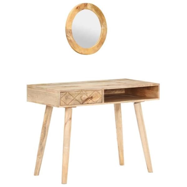 vidaXL Sminkbord 100x50x76 cm Massivt mangoträ