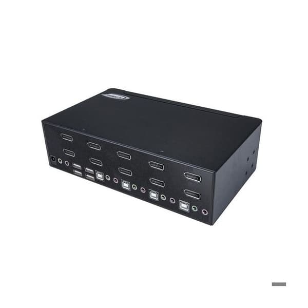 STARTECH 4-portars 4K 60Hz DisplayPort Dual Display KVM-switch med inbyggd USB 2.0-hubb - 4 dator(ar)