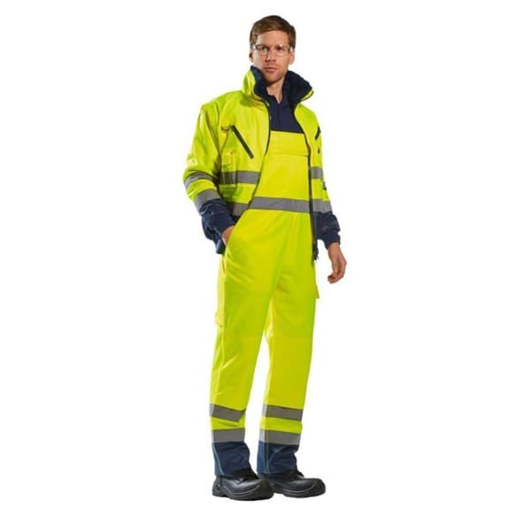 Portwest 3-i-1 pilotjacka i hög synlighet - Gul / Marinblå