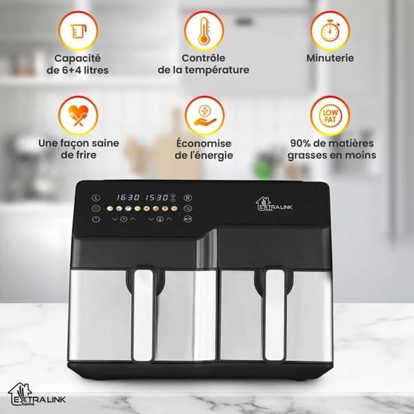 Luftfritös - EXTRALINK - Hem SJ-1000 - 10 L - 2500 W - Variabel temperatur