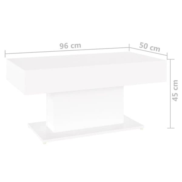 vidaXL Soffbord Vit 96x50x45 cm Spånskiva