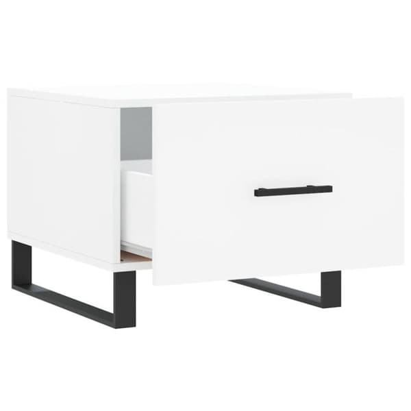 vidaXL Soffbord Vit 50x50x40 cm Konstruerat trä 829444