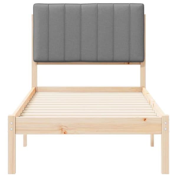vidaXL Sängram med stoppad huvudgavel Ljusgrå 75 x 190 cm, Sovrum, Rektangulär, Modern, Hållbar, 878089