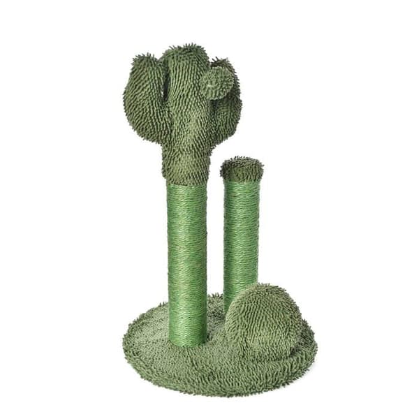 Kattklösträd Basics kaktusform, 3 stolpar i sisal, 40×40×67,5 cm, grön