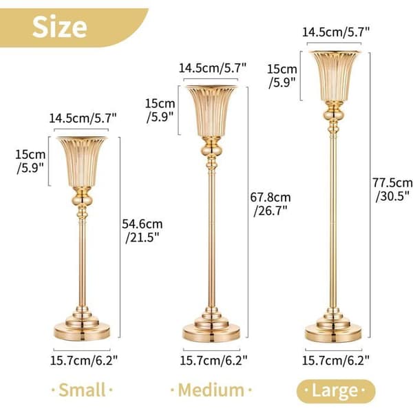 Vas Trompette NUPTIO 2 Delar 77.5cm Guld - Elegant Blomsterstöd för Bröllop
