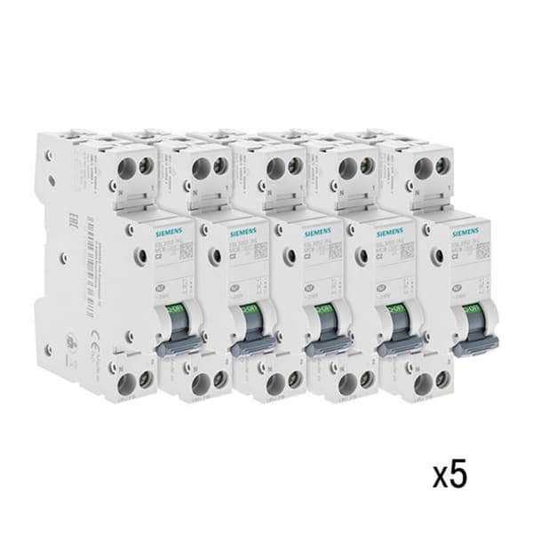 SIEMENS 5-pack med 2A PH-brytare SIEMENS NY (927)