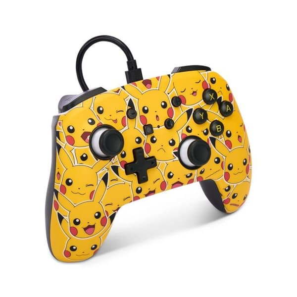 Spelkontroll - Pikachu - Känslor - Trådad - Vit - Gul