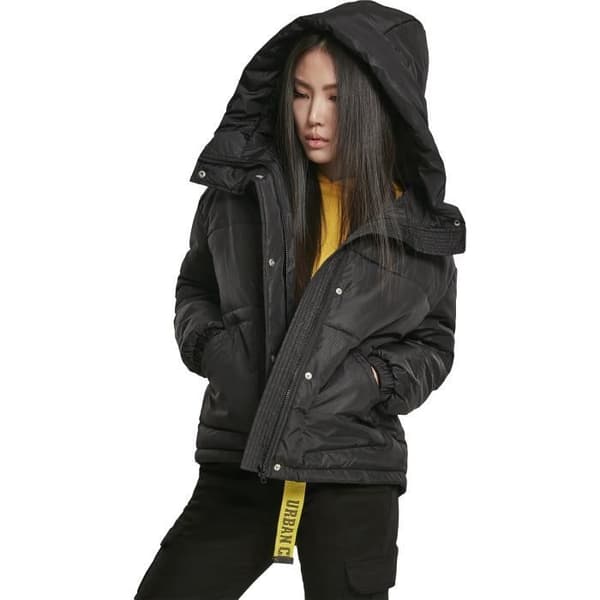 Oversized hooded jacka Urban Classics - svart - dam - 100% polyester