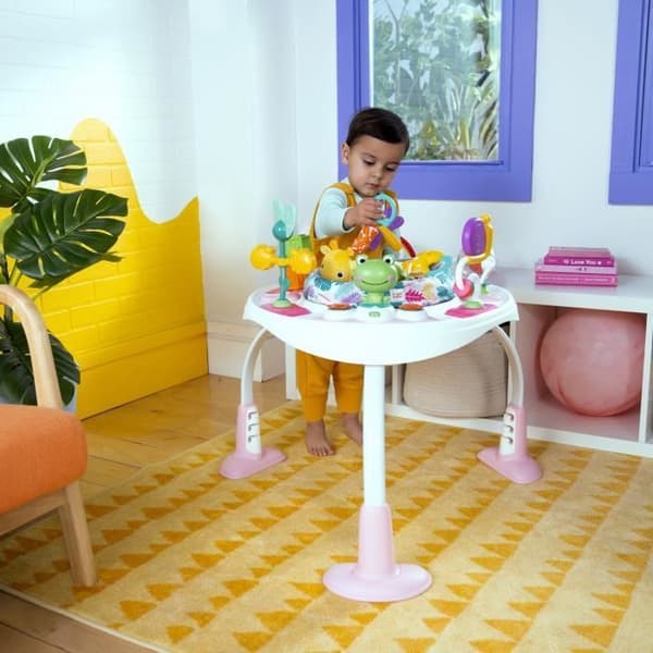 BRIGHT STARTS 2-i-1 Walker/Aktivitetsbord - Rosa modell