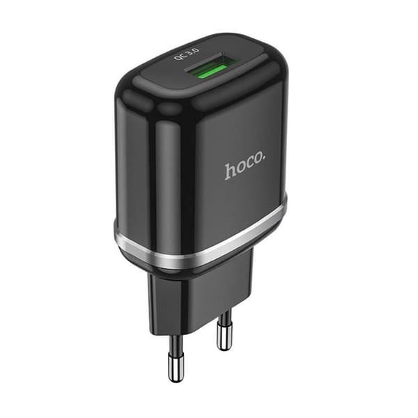 USB-A-laddare - HOCO - N3 - QC 3.0 - 18 W - 3 A - Svart