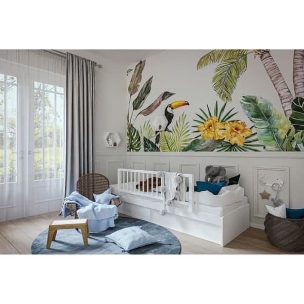 Sängstång - NIDALYS - 90 cm - Trä - Vit - BS standard - PEFC