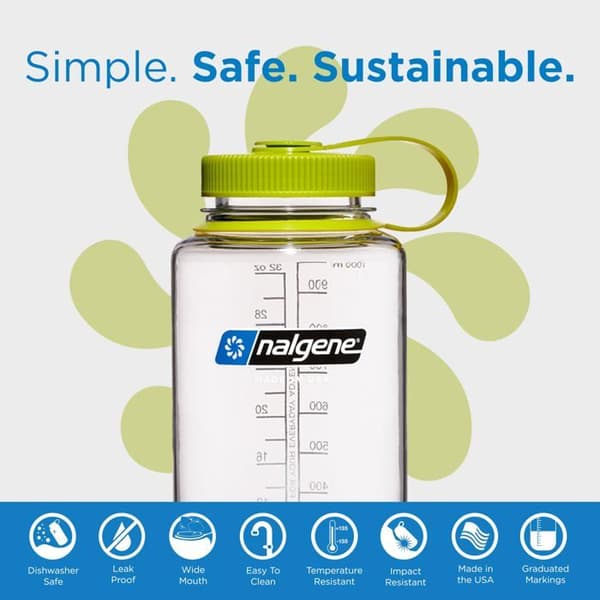 Isoleringflaska - Nalgene - WM 1 L - Transparent - Bred pip - Camping/Vandring