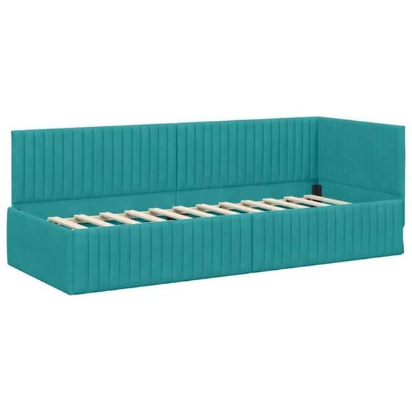 Vidaxl Sängram Vinkel Turkos 80 cm x 200 cm Sammet