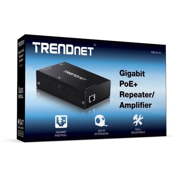 Nätverksrepeter - TRENDNET - TPE-E110 - 10/100/1000Base-T - Väggmontering - Gigabit Ethernet