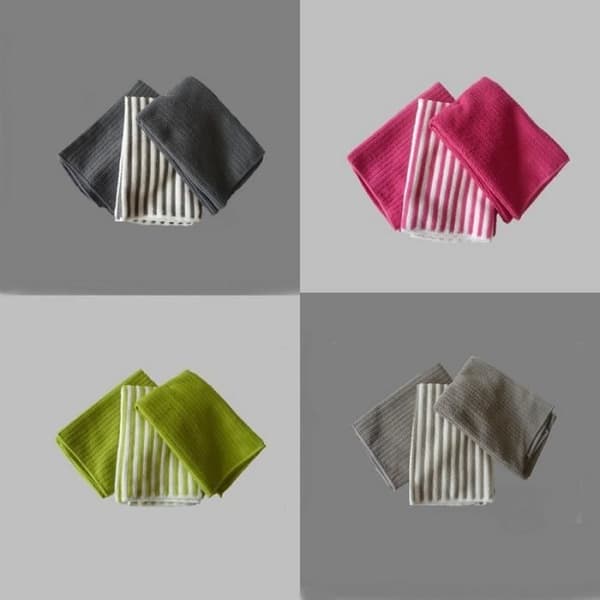 Kökshandduk - Set om 3 - Mikrofiber - Röd - 40 x 40 cm
