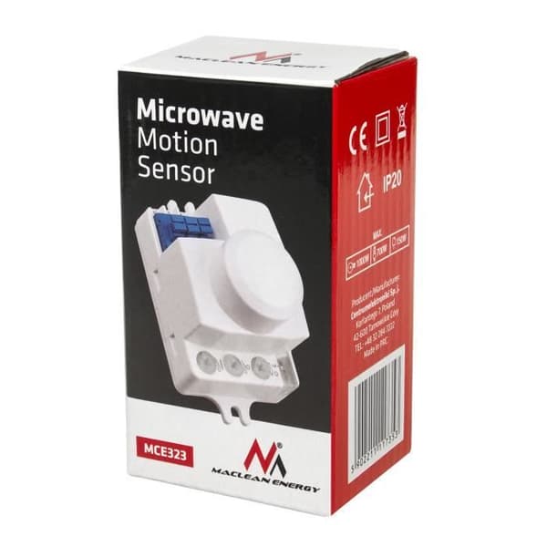 Maclean MCE323 LED Mikrovågsrörelsedetektor