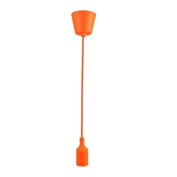 Lampupphängning, orange E27 kabel och sockel