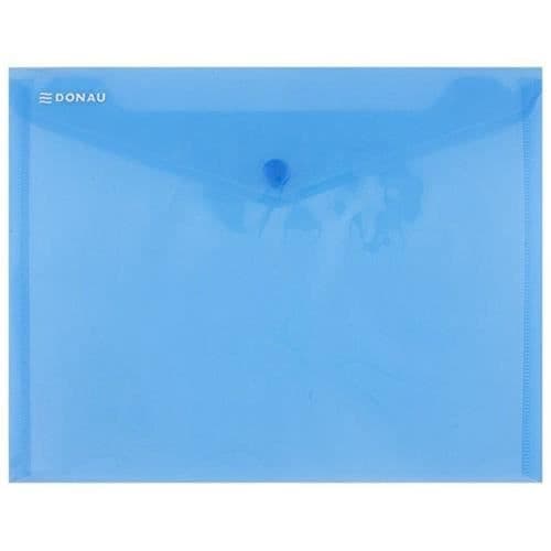 Dokumentmapp (mapp) - 8547001PL-10 - Tryckknapp - Polypropylen 180 µm - Format C5 blå transparent