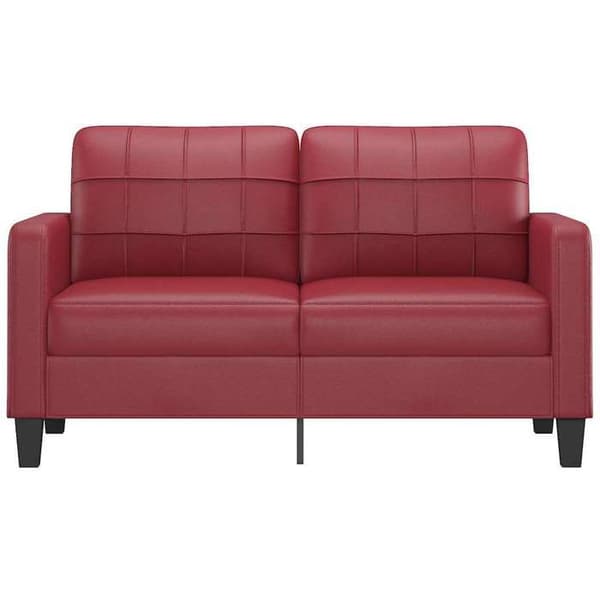 vidaXL 2-sits soffa vinröd 140 cm konstläder 359120
