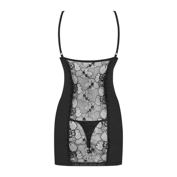 Nattlinne - OBSESSIVE - Heartina - Svart - Kvinno spets - Stretch (85% polyamid, 15% elastan)