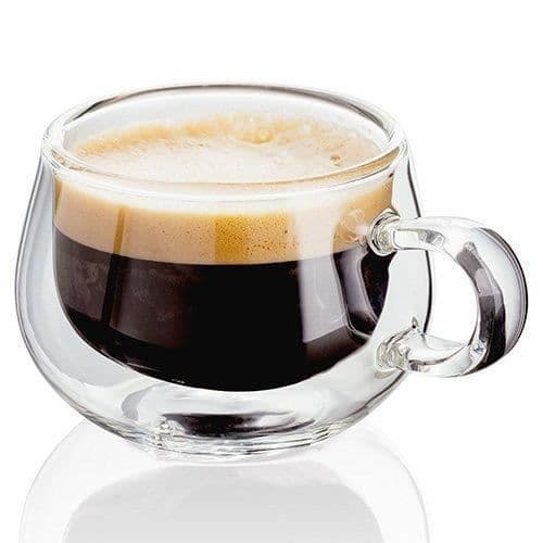 Judge Lot av 2 Espresso-koppar i Glas, Transparent, 75 ML