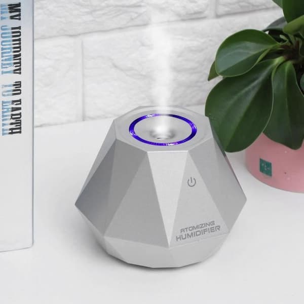 180ml Mini Diamond Shape Luftfuktare Hemmakontor Car Aroma Diffuser (silver)