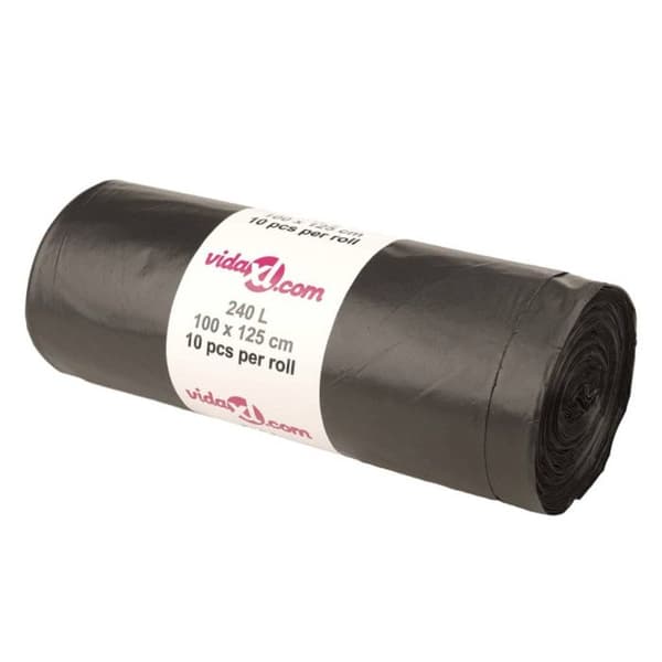Soppåsar 150 st svart 240 L