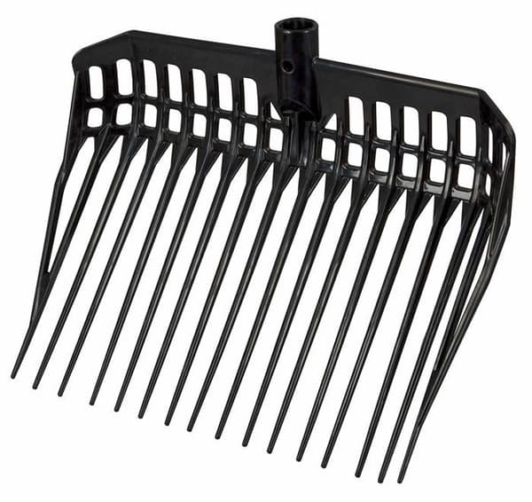 Gödselgafl - Kerbl - EcoFork - 16 elastiska tänder - Hållbar plast - Svart