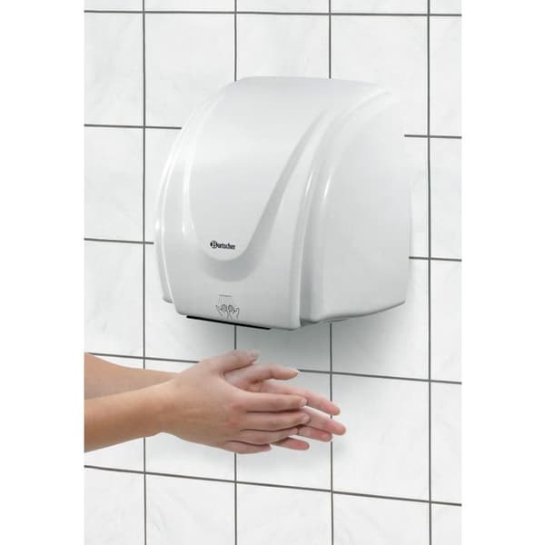 Professionell väggmonterad handtork - Bartscher - 2,1 kW - Vit - Infraröd sensor
